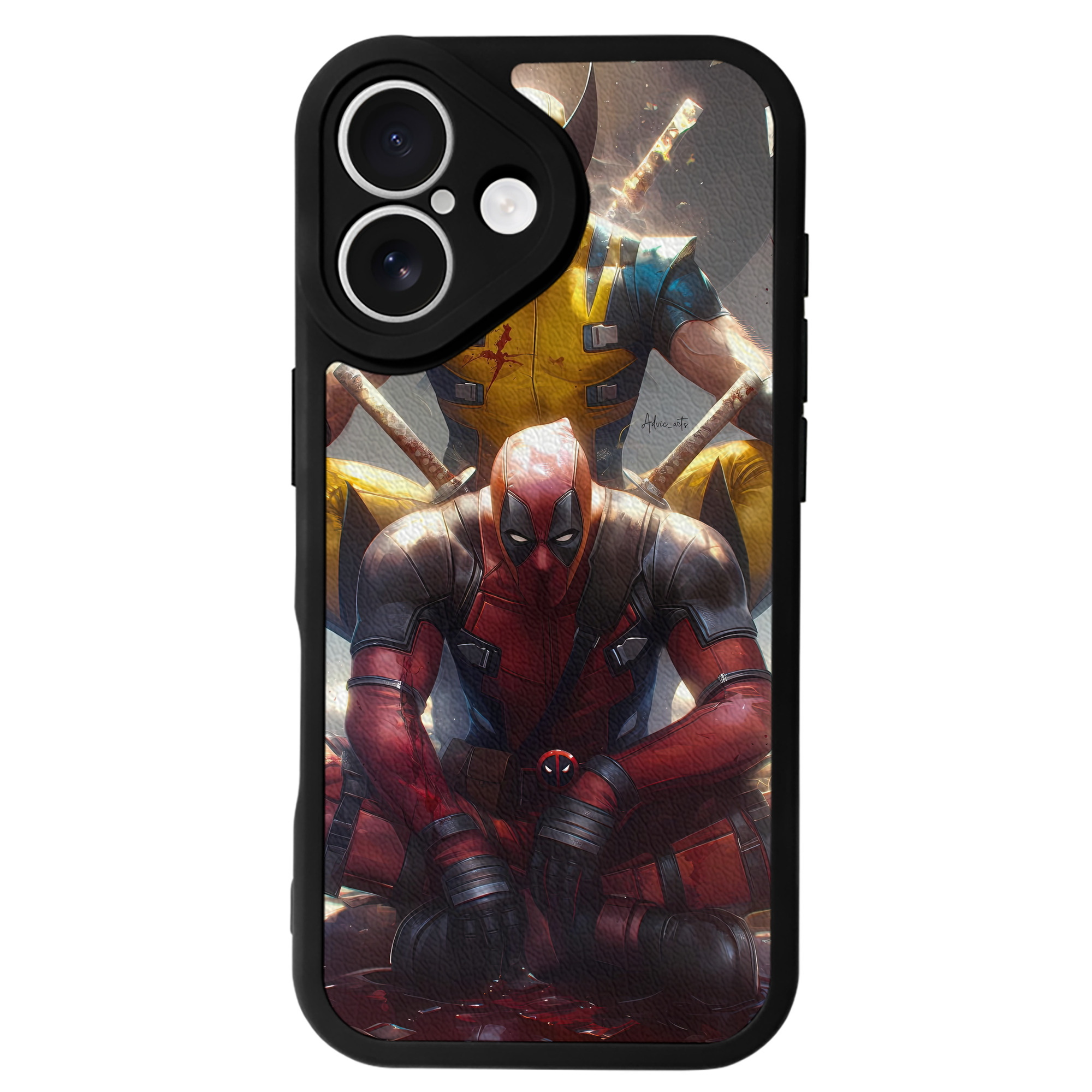 （画像用） Deadpool デッドプール 【iPhone 16シリーズ対応】シリコンスマホケース（レザー調） 材質：シリコン